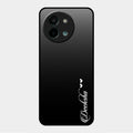 Customize Name Gradient Glass Case Cover Black For Vivo Y58 5G