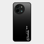 Customize Name Gradient Glass Case Cover Black For Vivo Y58 5G