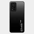 Customize Name Gradient Glass Case Cover Black For Xiaomi 11I 5G