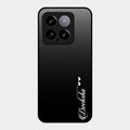 Customize Name Gradient Glass Case Cover Black For Xiaomi 14 5G