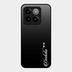 Customize Name Gradient Glass Case Cover Black For Xiaomi 14 5G