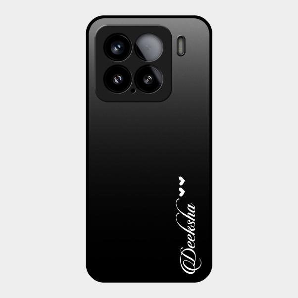 Customize Name Gradient Glass Case Cover Black For Xiaomi 15 5G