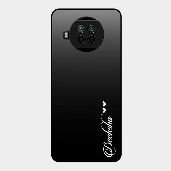 Customize Name Gradient Glass Case Cover Black For Xiaomi Mi 10I 5G
