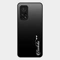Customize Name Gradient Glass Case Cover Black For Xiaomi Mi 10T Pro 5G