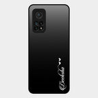 Customize Name Gradient Glass Case Cover Black For Xiaomi Mi 10T Pro 5G