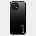 Customize Name Gradient Glass Case Cover Black For Xiaomi Mi 11 Lite