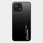 Customize Name Gradient Glass Case Cover Black For Xiaomi Mi 11 Lite