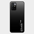Customize Name Gradient Glass Case Cover Black For Xiaomi Redmi 10 Prime