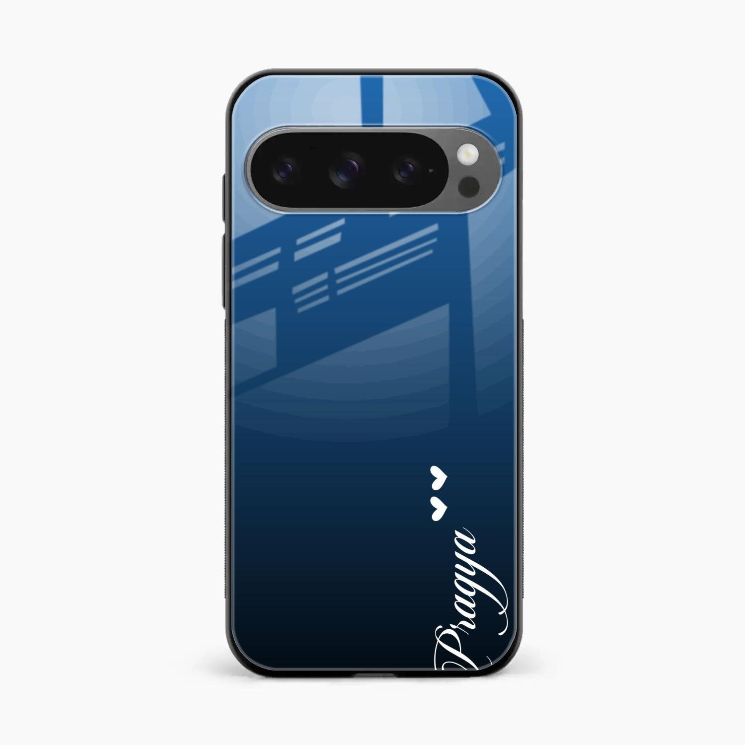 Customize Name Gradient Glass Case Cover Blue For Google Pixel 10 Pro XL