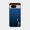 Customize Name Gradient Glass Case Cover Blue For Google Pixel 8 5G