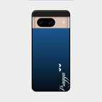 Customize Name Gradient Glass Case Cover Blue For Google Pixel 8 5G