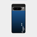Customize Name Gradient Glass Case Cover Blue For Google Pixel 8 Pro 5G