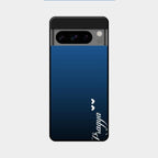 Customize Name Gradient Glass Case Cover Blue For Google Pixel 8 Pro 5G