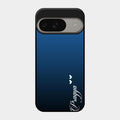 Customize Name Gradient Glass Case Cover Blue For Google Pixel 9 5G