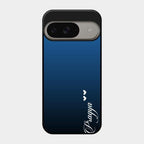 Customize Name Gradient Glass Case Cover Blue For Google Pixel 9 5G