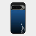 Customize Name Gradient Glass Case Cover Blue For Google Pixel 9 Pro 5G