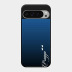 Customize Name Gradient Glass Case Cover Blue For Google Pixel 9 Pro Xl