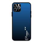Customize Name Gradient Glass Case Cover Blue For iPhone 11 Pro Max