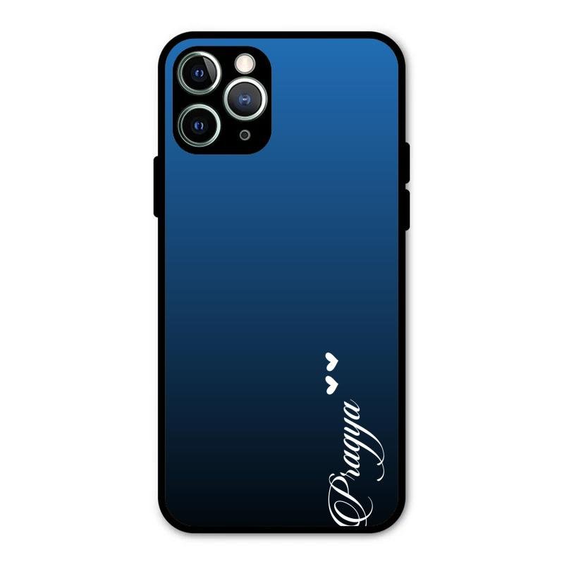 Customize Name Gradient Glass Case Cover Blue For iPhone 11 Pro Max