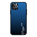 Customize Name Gradient Glass Case Cover Blue For iPhone 11 Pro