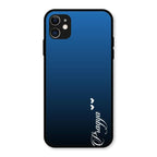 Customize Name Gradient Glass Case Cover Blue For iPhone 11