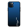 Customize Name Gradient Glass Case Cover Blue For iPhone 12 Pro Max