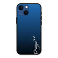 Customize Name Gradient Glass Case Cover Blue For iPhone 13 mini