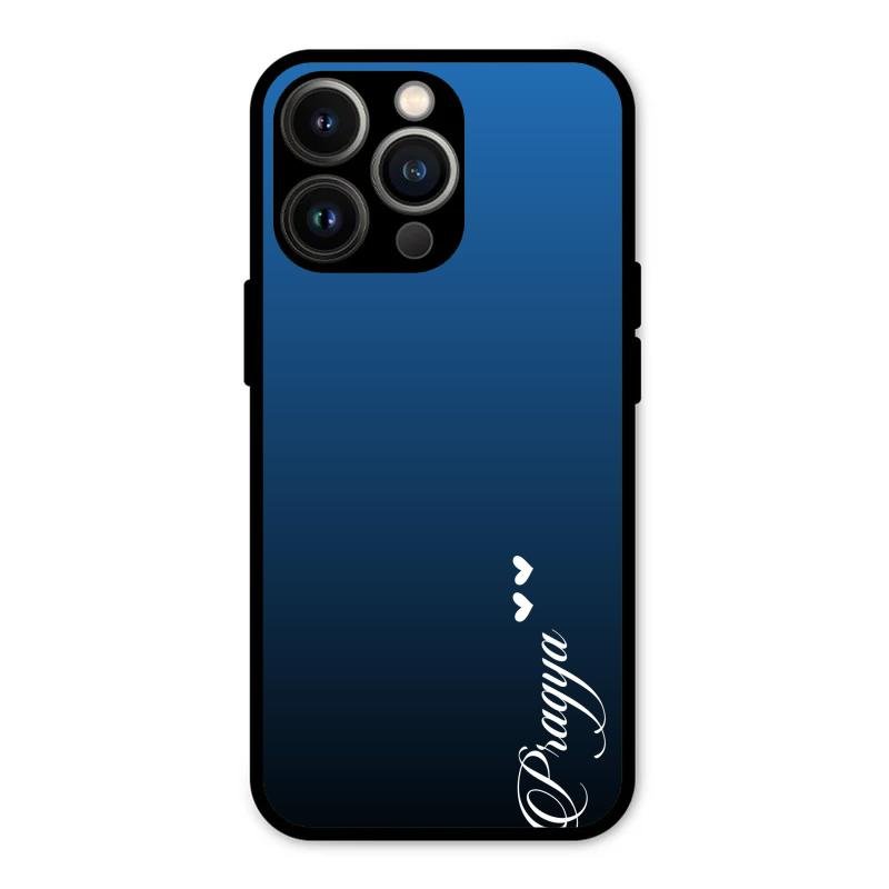 Customize Name Gradient Glass Case Cover Blue For iPhone 13 Pro Max