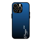 Customize Name Gradient Glass Case Cover Blue For iPhone 14 Pro Max
