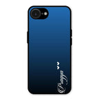 Customize Name Gradient Glass Case Cover Blue For iPhone 16e