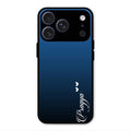 Customize Name Gradient Glass Case Cover Blue For iPhone 17 Pro Max
