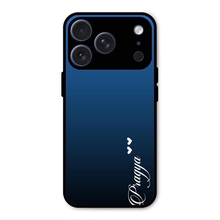 Customize Name Gradient Glass Case Cover Blue For iPhone 17 Pro Max