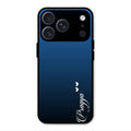 Customize Name Gradient Glass Case Cover Blue For iPhone 17 Pro