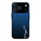 Customize Name Gradient Glass Case Cover Blue For iPhone 17 Pro