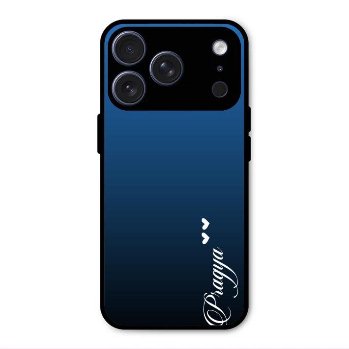 Customize Name Gradient Glass Case Cover Blue For iPhone 17 Pro