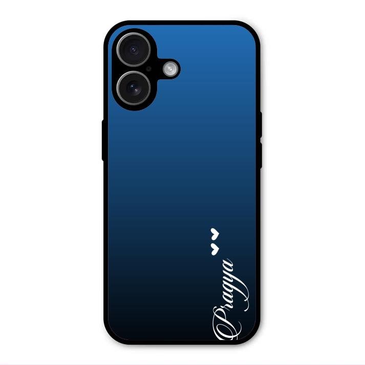 Customize Name Gradient Glass Case Cover Blue For iPhone 17