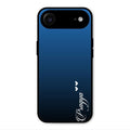 Customize Name Gradient Glass Case Cover Blue For iPhone Air
