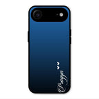 Customize Name Gradient Glass Case Cover Blue For iPhone Air