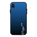 Customize Name Gradient Glass Case Cover Blue For iPhone XR