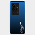 Customize Name Gradient Glass Case Cover Blue For Iqoo 11 5G