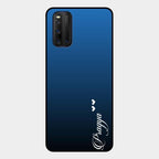 Customize Name Gradient Glass Case Cover Blue For Iqoo 3 5G