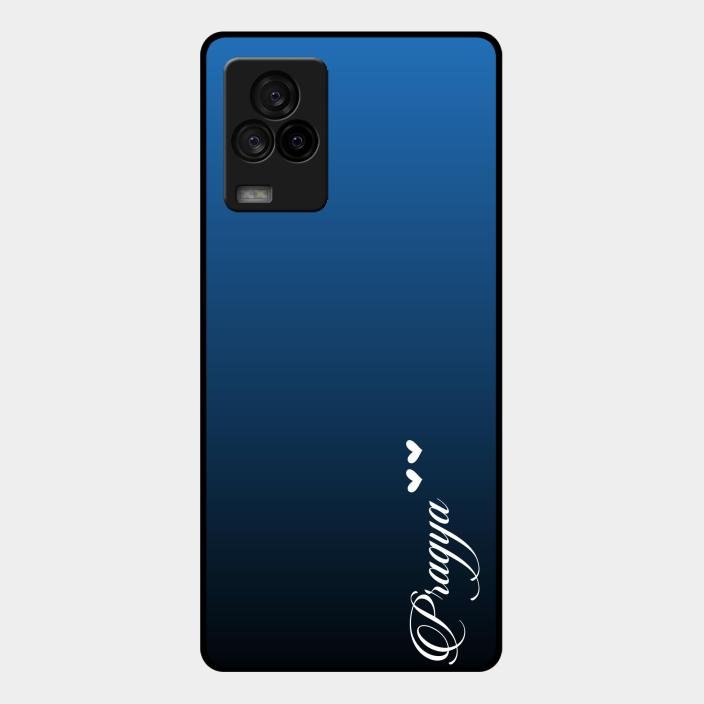 Customize Name Gradient Glass Case Cover Blue For Iqoo 7 Legend 5G