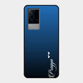 Customize Name Gradient Glass Case Cover Blue For Iqoo 9 5G