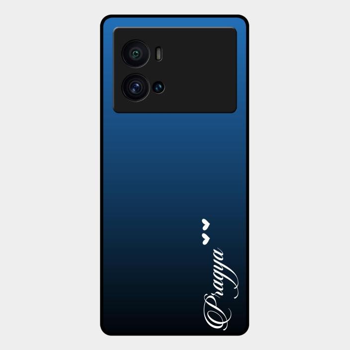 Customize Name Gradient Glass Case Cover Blue For Iqoo 9 Pro 5G