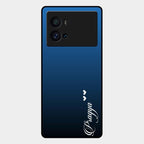 Customize Name Gradient Glass Case Cover Blue For Iqoo 9 Pro 5G
