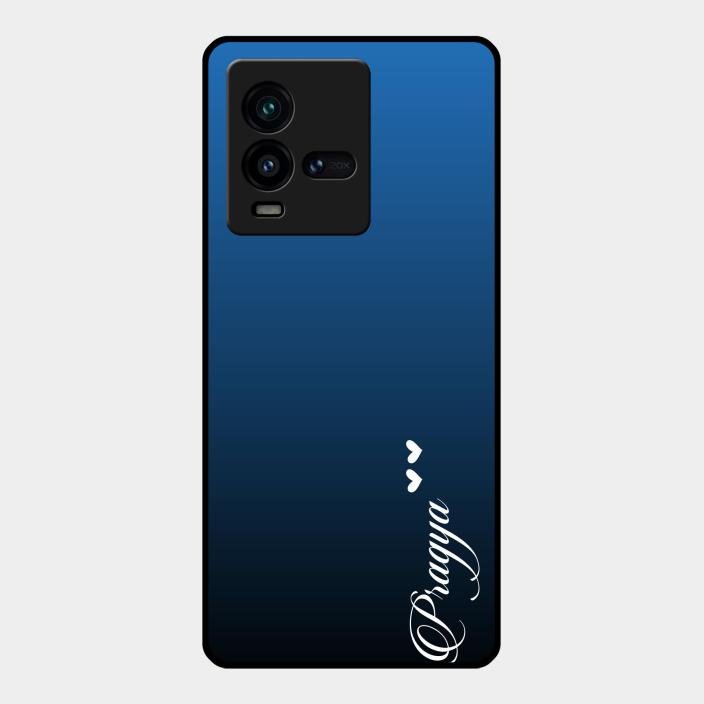 Customize Name Gradient Glass Case Cover Blue For Iqoo 9T 5G