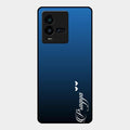 Customize Name Gradient Glass Case Cover Blue For Iqoo 9T 5G