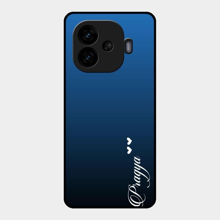 Customize Name Gradient Glass Case Cover Blue For Iqoo Neo 10R 5G