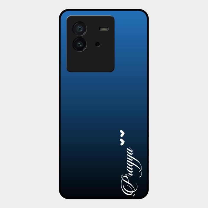 Customize Name Gradient Glass Case Cover Blue For Iqoo Neo 6 5G