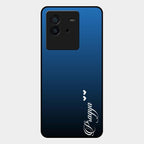 Customize Name Gradient Glass Case Cover Blue For Iqoo Neo 6 5G